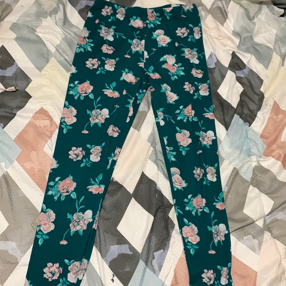 Blue flower leggings